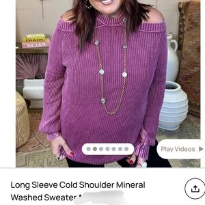 Women's Easel Off-Shoulder Purple Sweater